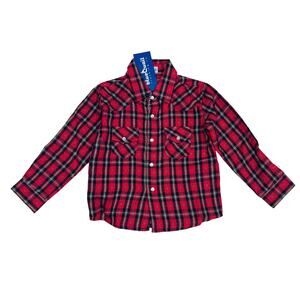 NWT Blue Quail 12M Holiday Plaid Pearl Snap